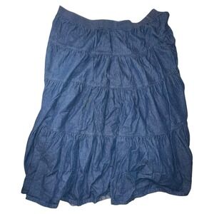 EUC WillowBend Vintage‎ Skirt Denim Tiered, 80's , Women's, Size 2X XXL (USA)